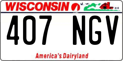 WI license plate 407NGV