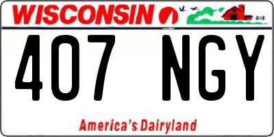 WI license plate 407NGY