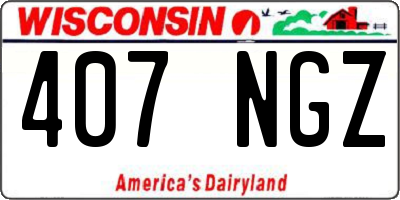 WI license plate 407NGZ