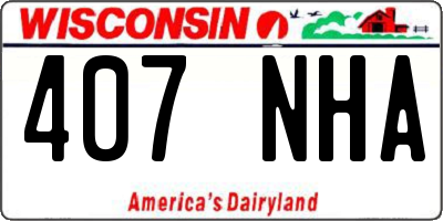 WI license plate 407NHA