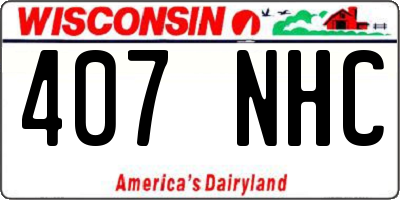 WI license plate 407NHC