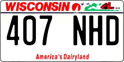WI license plate 407NHD