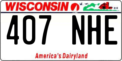 WI license plate 407NHE