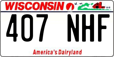 WI license plate 407NHF