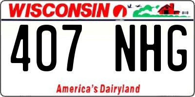 WI license plate 407NHG