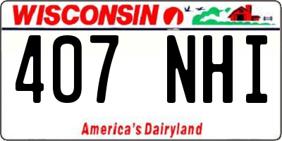 WI license plate 407NHI