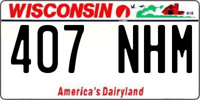 WI license plate 407NHM