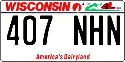 WI license plate 407NHN