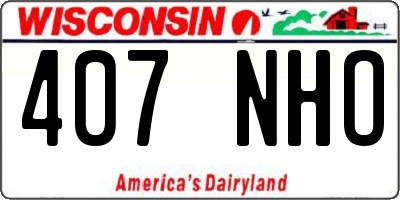 WI license plate 407NHO