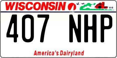 WI license plate 407NHP