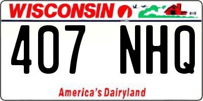 WI license plate 407NHQ