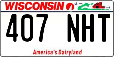 WI license plate 407NHT