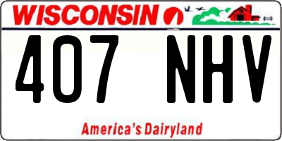 WI license plate 407NHV