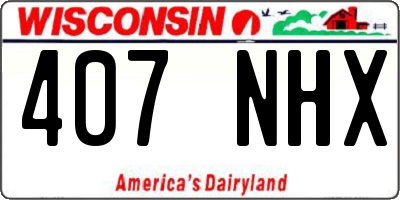 WI license plate 407NHX