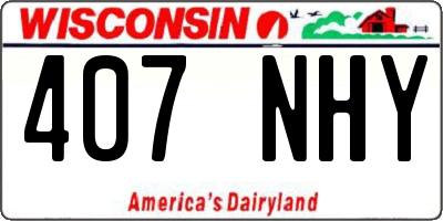 WI license plate 407NHY