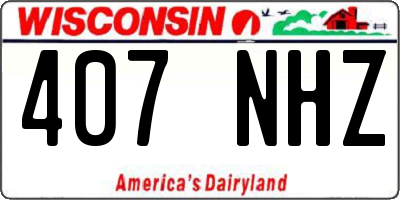 WI license plate 407NHZ
