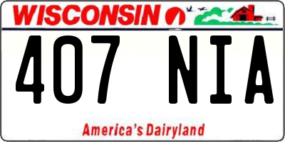 WI license plate 407NIA