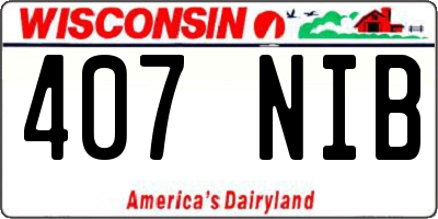 WI license plate 407NIB