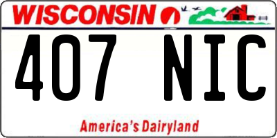 WI license plate 407NIC