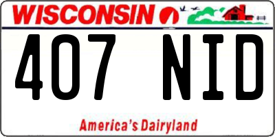 WI license plate 407NID