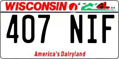 WI license plate 407NIF