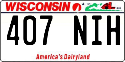 WI license plate 407NIH