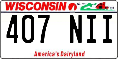WI license plate 407NII