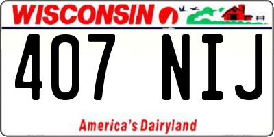WI license plate 407NIJ