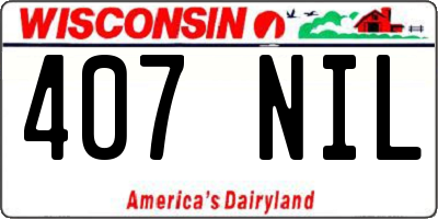 WI license plate 407NIL