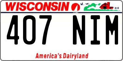 WI license plate 407NIM