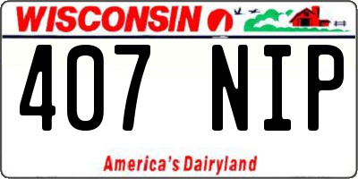 WI license plate 407NIP