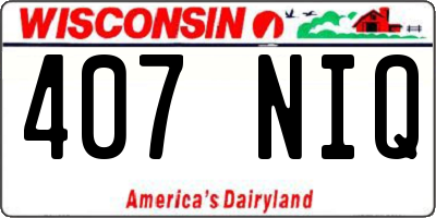 WI license plate 407NIQ