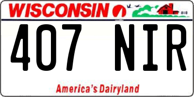 WI license plate 407NIR