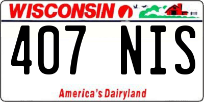WI license plate 407NIS
