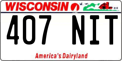 WI license plate 407NIT