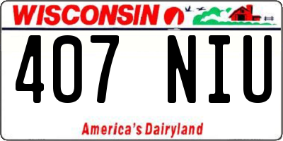 WI license plate 407NIU