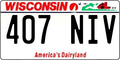 WI license plate 407NIV