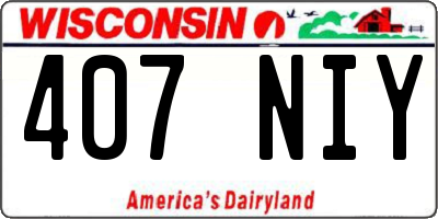 WI license plate 407NIY