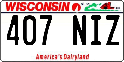 WI license plate 407NIZ
