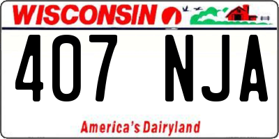 WI license plate 407NJA