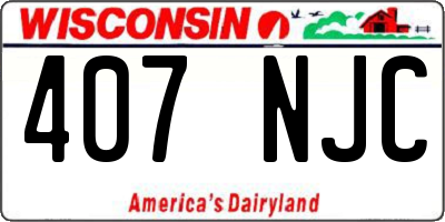 WI license plate 407NJC
