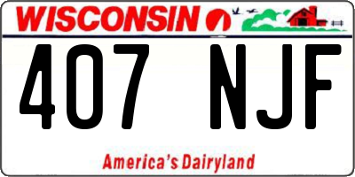 WI license plate 407NJF