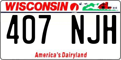 WI license plate 407NJH