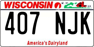 WI license plate 407NJK