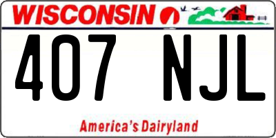 WI license plate 407NJL