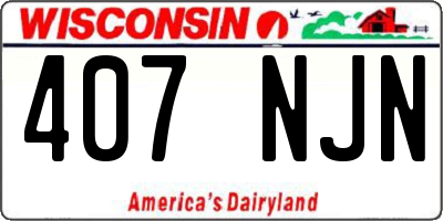 WI license plate 407NJN