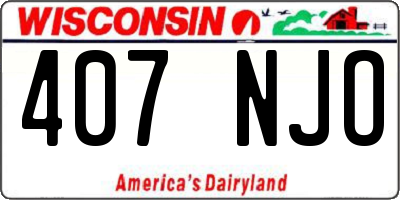 WI license plate 407NJO