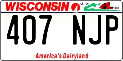 WI license plate 407NJP