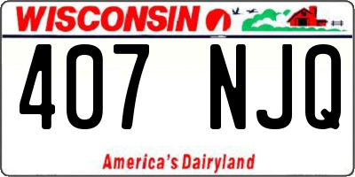 WI license plate 407NJQ