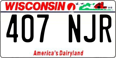 WI license plate 407NJR